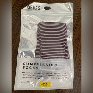 NWT Figs Burgundy stripe compression socks